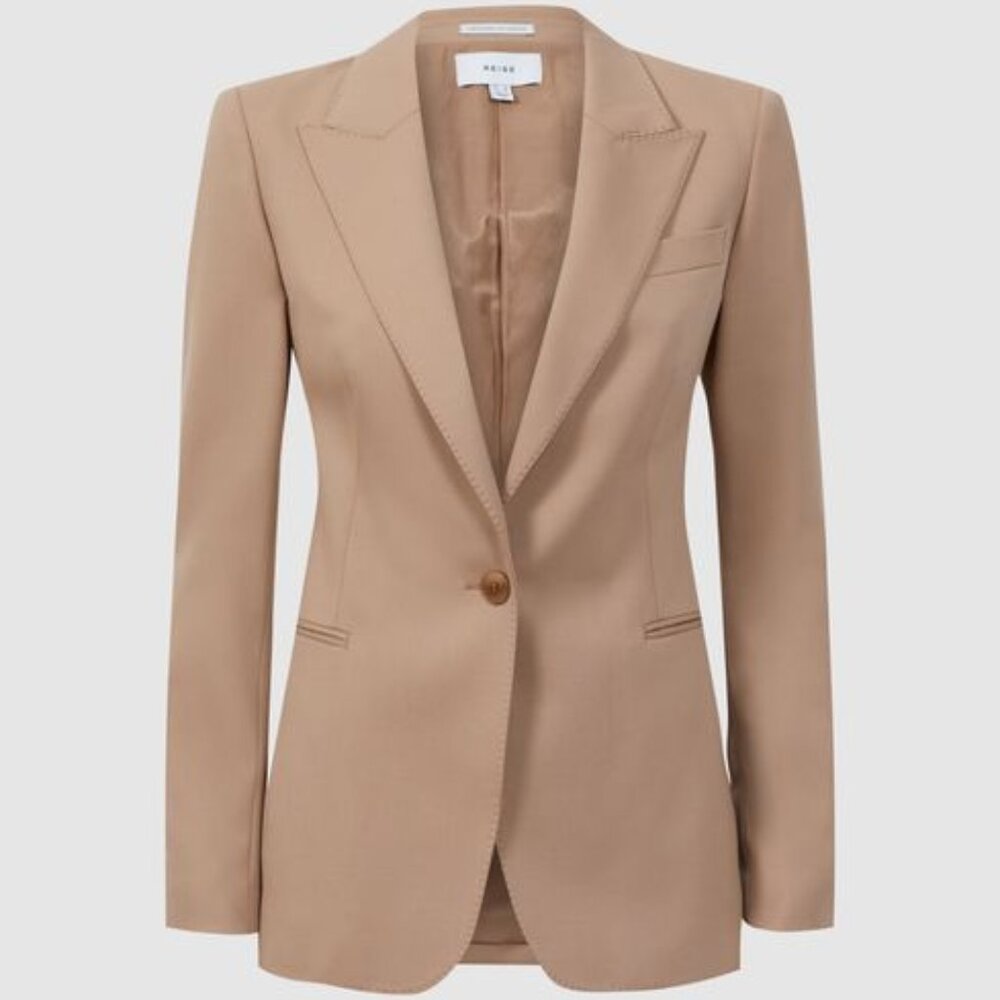 Reiss Marlie Tailored Wool Blend Single Breasted Suit Blazer (US 6)